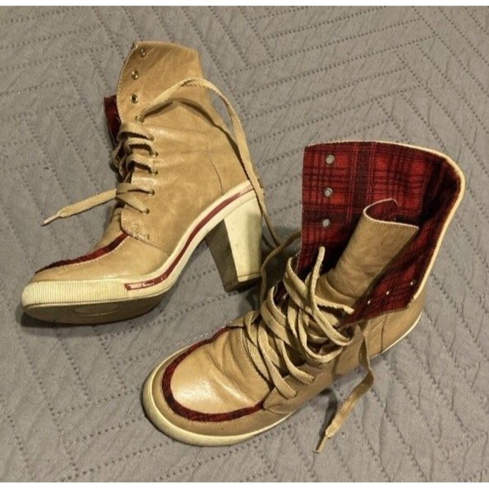 Vintage Y2K Timberland Anti Fatigue Smartwool Womens Ankle Boots Red Size 6